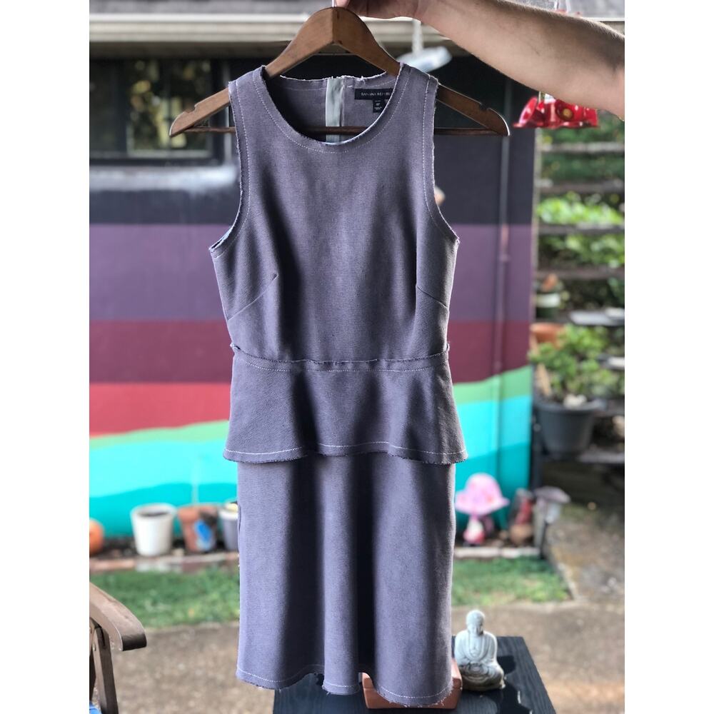 Banana Republic Canvas Linen Dress Women’s Size 4 Petite Peplum‎ Preppy Boho